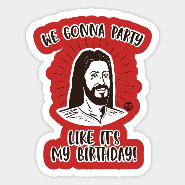 BIRTHDAY PARTY JESUS Sticker by toddgoldmanart